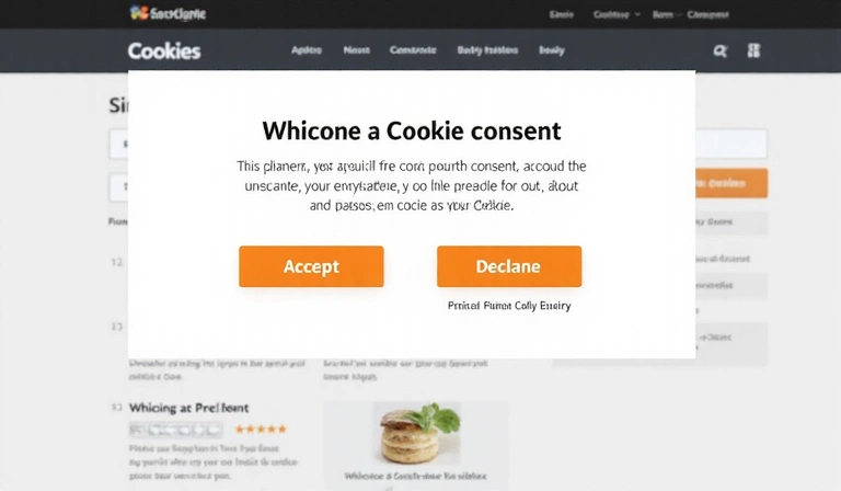 Un banner di consenso ai cookie su un sito web, con pulsanti 'Accetta' e 'Rifiuta'