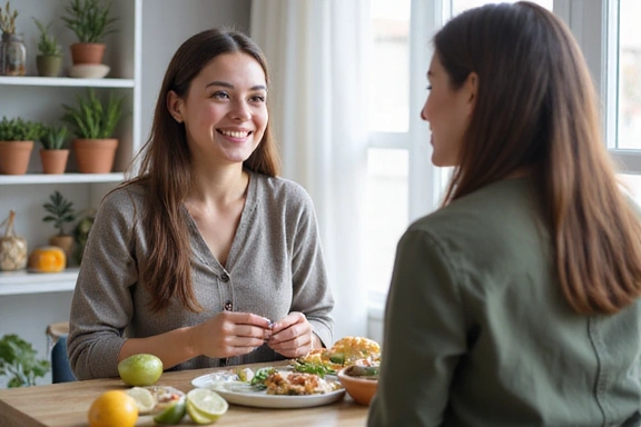 Donna che parla con una nutrizionista