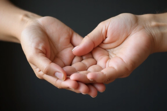 Mani che si sostengono a vicenda, simbolo di supporto